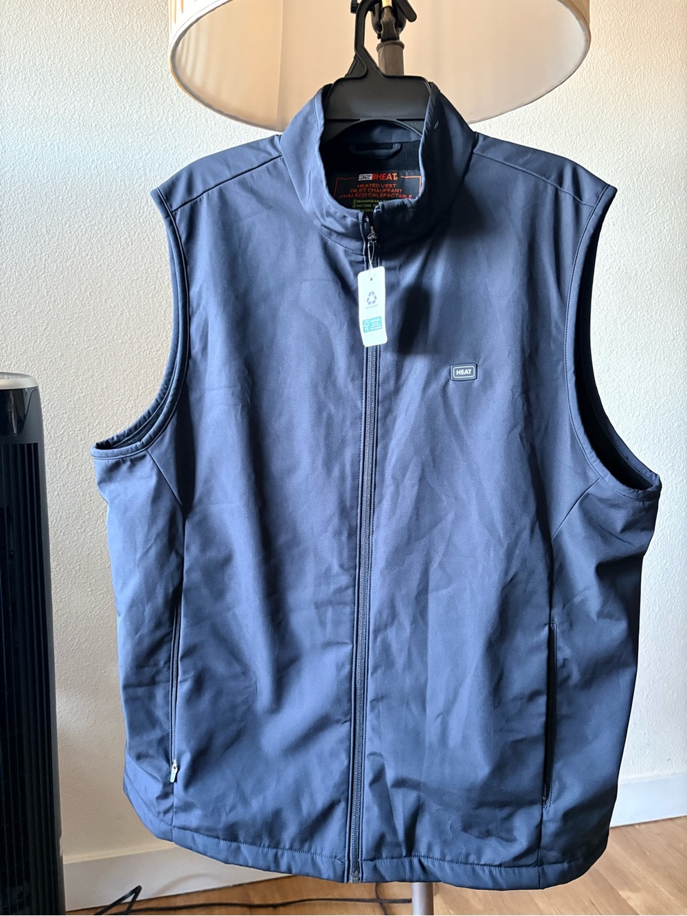 NWT 32 Degrees Heat Men's Black Heated Vest with 10000mAh Battery Pack Size L